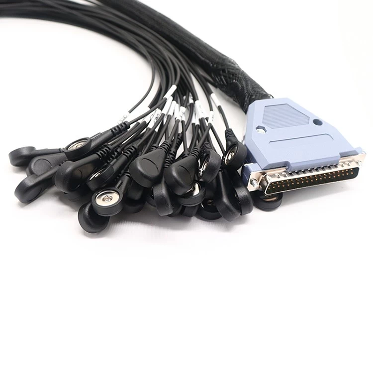 中国 定制 DB37 至 ecg 导联线组 18 导联 3.5 4.0 毫米卡扣兼容电缆 制造商