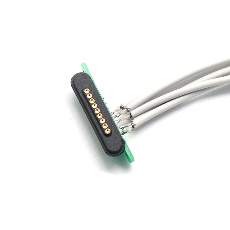 中国 9 针磁性母 Pogo 针弹簧加载连接器至 5 引线 2.0 毫米圆环面包板电缆 制造商