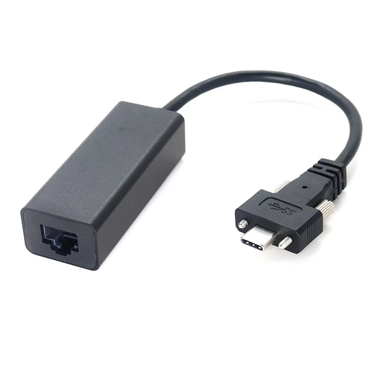 China USB Type C met Schroeven naar RJ45 Netwerkkaart 1000Mbps Ethernet Converter Adapter fabrikant
