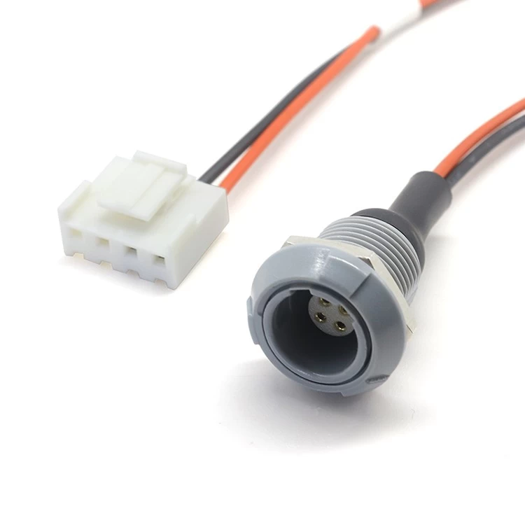 China Custom 4PIN Lemo Female Connector TO VH3.96-4 PIN DIN Housing Wire Harness cable manufacturer