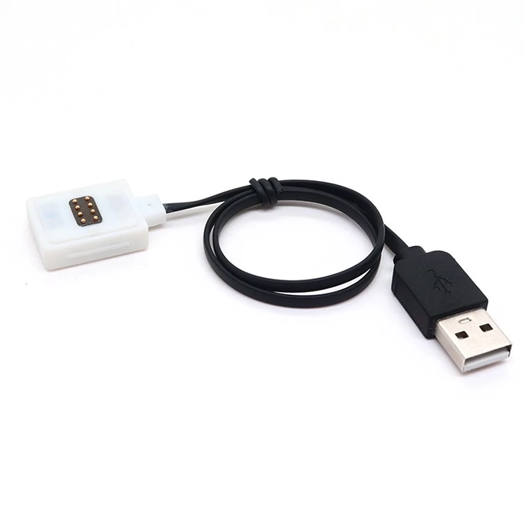 China Customized USB A Male to 8PIN Magnetic Pogo Pin Charger USB Cable for Smart Wearable manufacturer