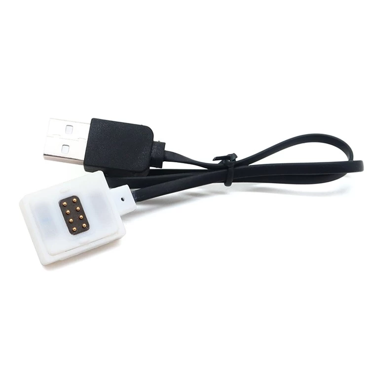 الصين تخصيص USB ذكر إلى 8PIN المغناطيسي Pogo Pin شاحن كابل USB للأجهزة الذكية يمكن ارتداؤها الصانع