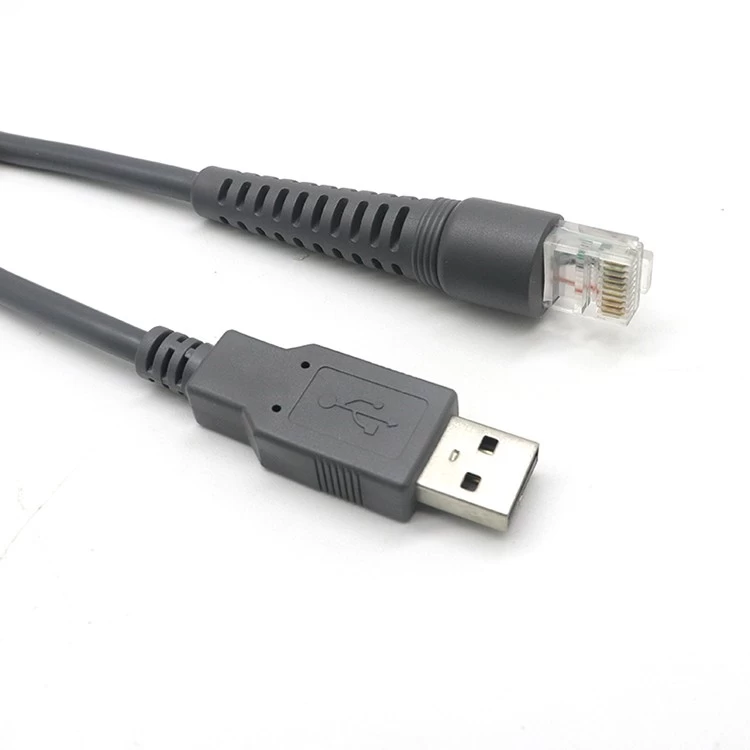 China USB Kabel voor Symbool Zebra Motorola Barcode Scanner USB naar RJ50 Kabel CBA-U01-S07ZAR LS2208-SR DS2208 DS2278 DS8178 fabrikant