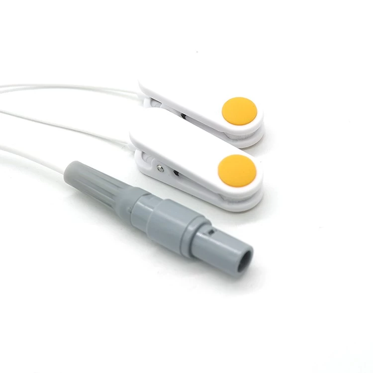 China Self-Locking 4Pin Lemo to Dual Transcutaneous Vagus Nerve Ear Clip Electrodes Physical Therapy Cable manufacturer