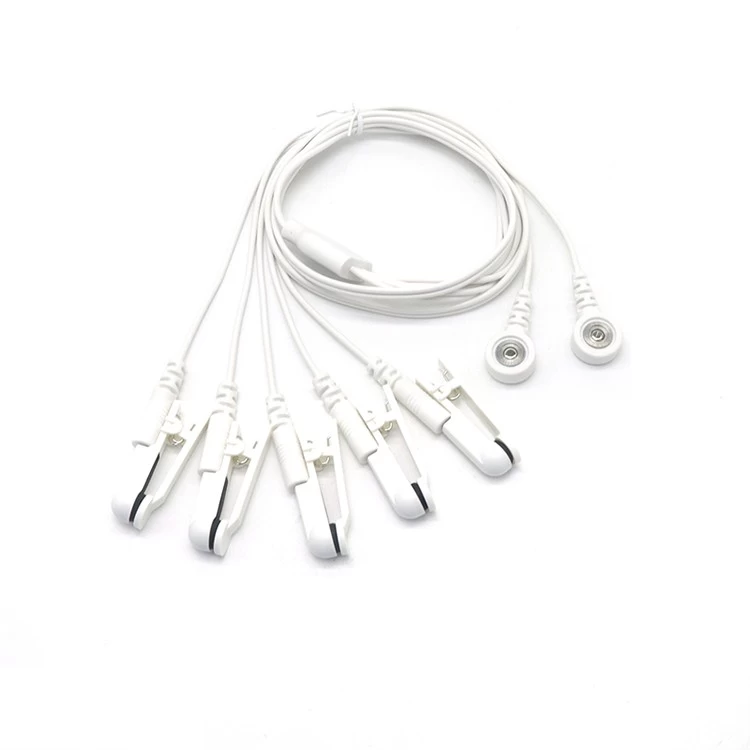 China Dual 3.5mm Female Magnet Snap to Din 2MM Needle Electrode Pin Tens Lead Wire for Electrical Muscle Stimulation(EMS) Machine manufacturer