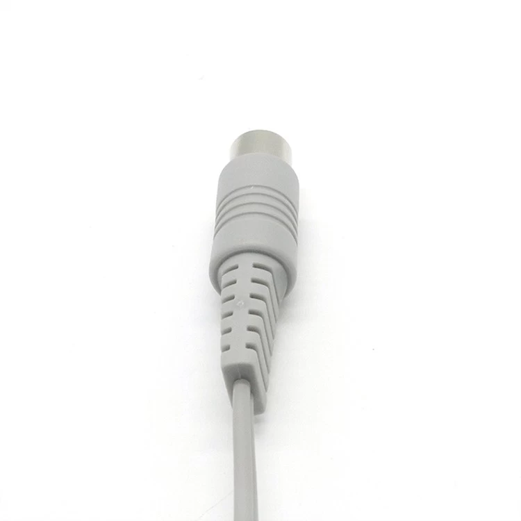 中国 Din 5 针连接器公头到屏蔽线 4.0 毫米母头 ECG 卡扣屏蔽线十根电缆用于物理治疗机 制造商