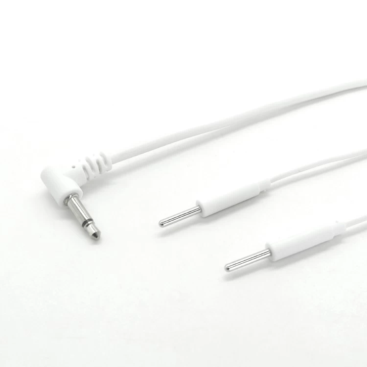 中国 3.5 毫米音频插孔 90 度直角转 2 毫米电极针十引线 2 合 1 电极医疗电缆 制造商