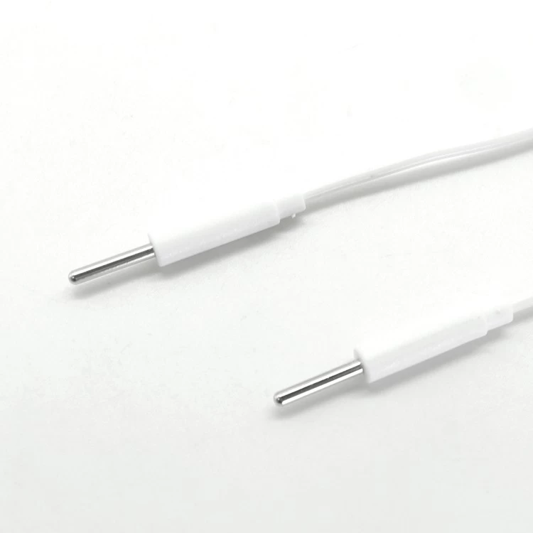 中国 3.5 毫米音频插孔 90 度直角转 2 毫米电极针十引线 2 合 1 电极医疗电缆 制造商
