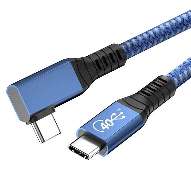 China 1 m haakse USB 4.0-kabel, volledig uitgeruste PD 100 W 40 Gbps USB4 Gen3 coaxkabel voor iPhone fabrikant