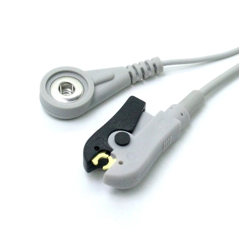 porcelana Broche de ECG hembra reutilizable personalizado de 3,5 mm al cable médico con clip de ECG fabricante