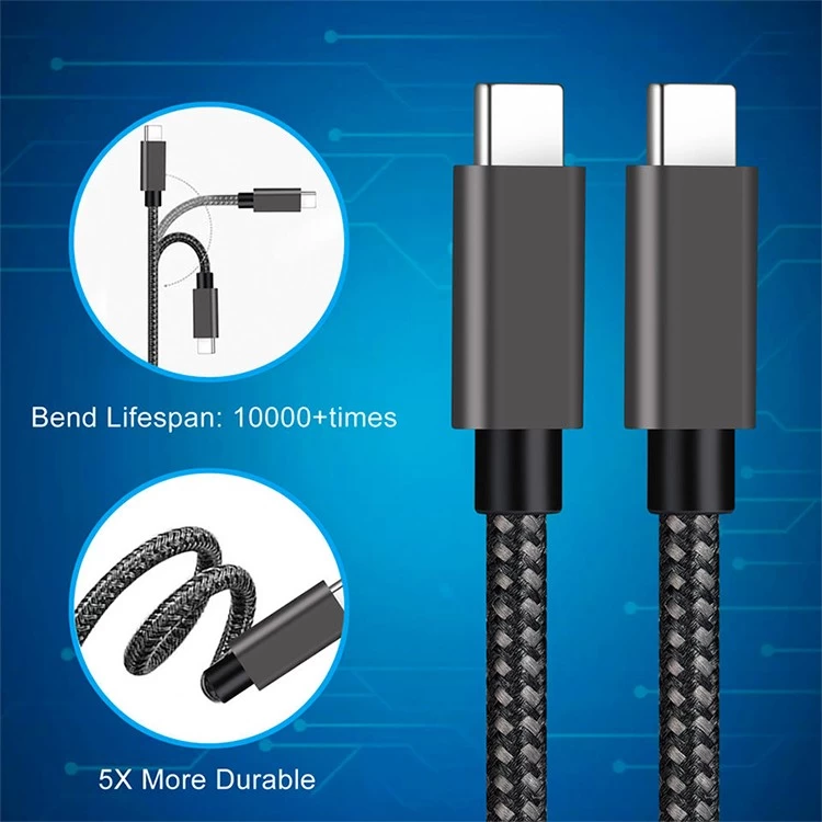 China 100W PD 5A QC 4.0 Fast Charging USB C to USB C Cable, Zinc Alloy Nylon Braided USB Type C Charger Cable for iPhone manufacturer