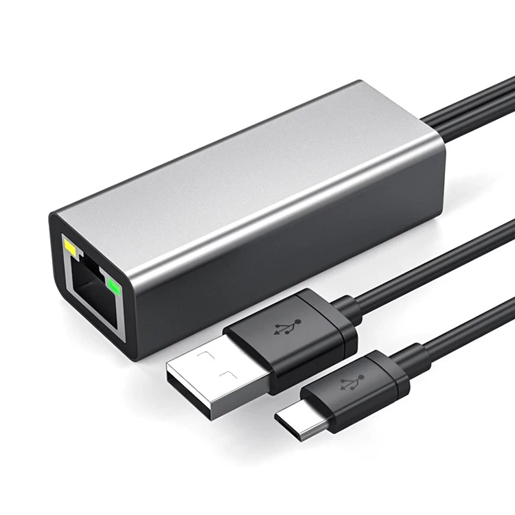 الصين محول إيثرنت 2 في 1 من Goochain، محول إيثرنت Micro USB مع كابل وسلك طاقة الصانع