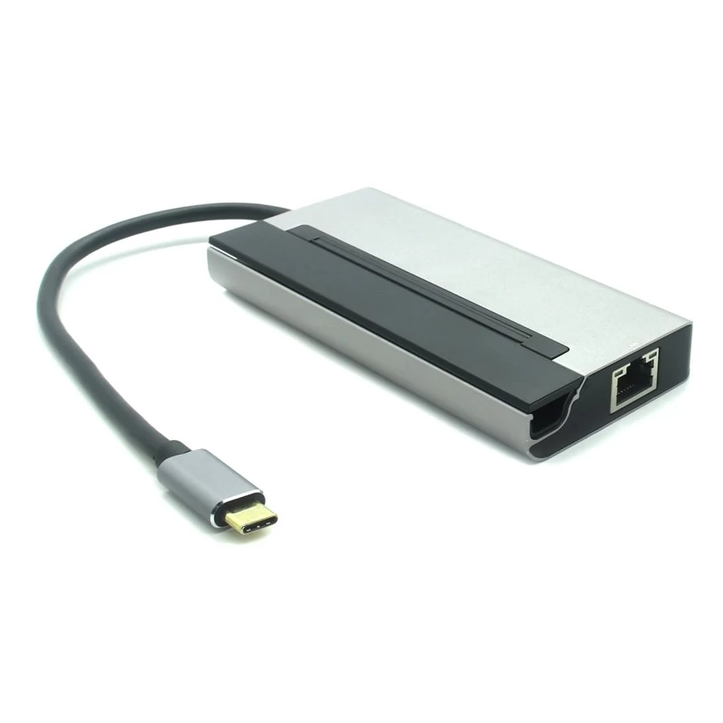中国 6-in-1 USB-C ハブ ドッキング ステーション アダプター (100W PD、4K HDMI、2*USB A 5Gbps、SD/MicroSD リーダー、ギガビット イーサネット付き) メーカー