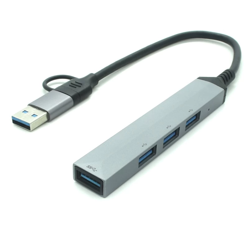 China 4-in-1-USB-Hub, USB auf USB 3.0, USB 2.0, 4 Anschlüsse, tragbarer USB-Splitter, Mini-USB-Dockingstation Hersteller