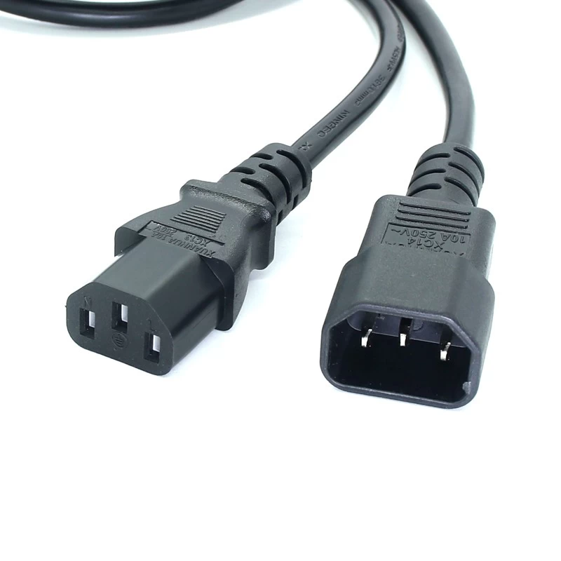 China Convertible Multiple AC Power Cable C13 to C14 Power Cord Plug Adapter IEC 320 C14 Socket Power Supply Cable for Outsdoor manufacturer