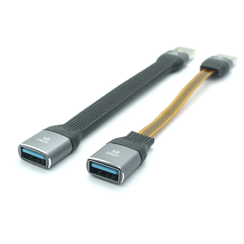 China USB 3.1 3.0 Type A Man-vrouw Verlenging Platte Slanke FPC Datakabel 13cm 10Gbps voor Laptop & Desktop fabrikant