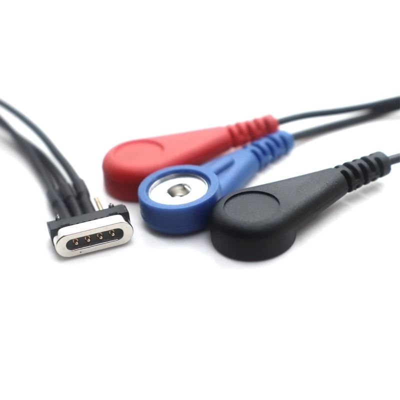 China Pino Pogo magnético de fábrica feito sob medida com mola de fábrica 4P Cabo instantâneo ECG para equipamentos de saúde fabricante