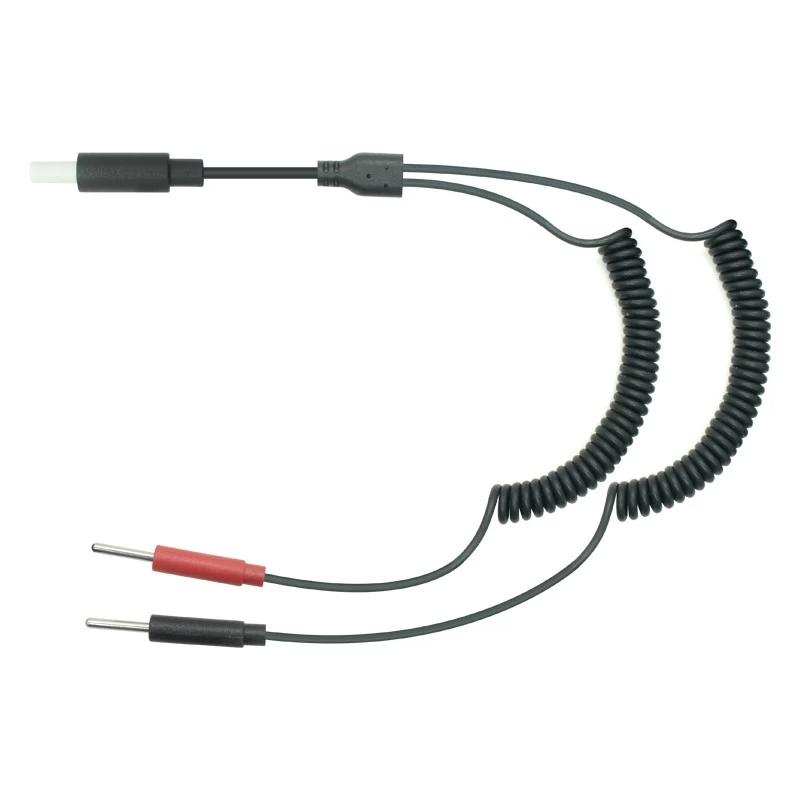 China DC2.35mm Safety Plug to 2.0mm Electrode Lead Wire with Coiled Cable | Electrode Cable Manufacturer China manufacturer