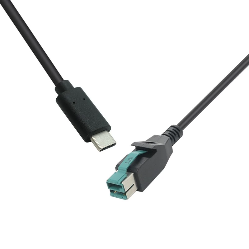 China USB Type-C Male to 12V PoweredUSB Male Cable – High Power Delivery Connector for Industrial & Retail Systems manufacturer