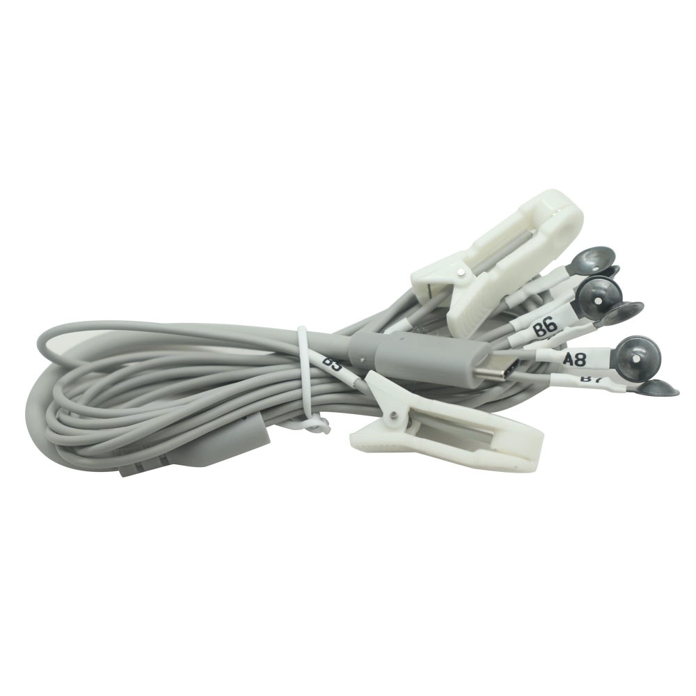 الصين كابل الرصاص من النوع C الذكور مع 6 أقطاب شفط كلوريد الفضة/الفضة و 2 أقطاب مقطع أذن معدنية الصانع