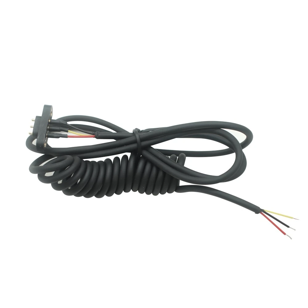 中国 OPEN TO 卷绕电缆转至 3 针 Pogo Pin 连接器，用于平板电脑充电 |定制磁力弹簧电缆制造商 制造商