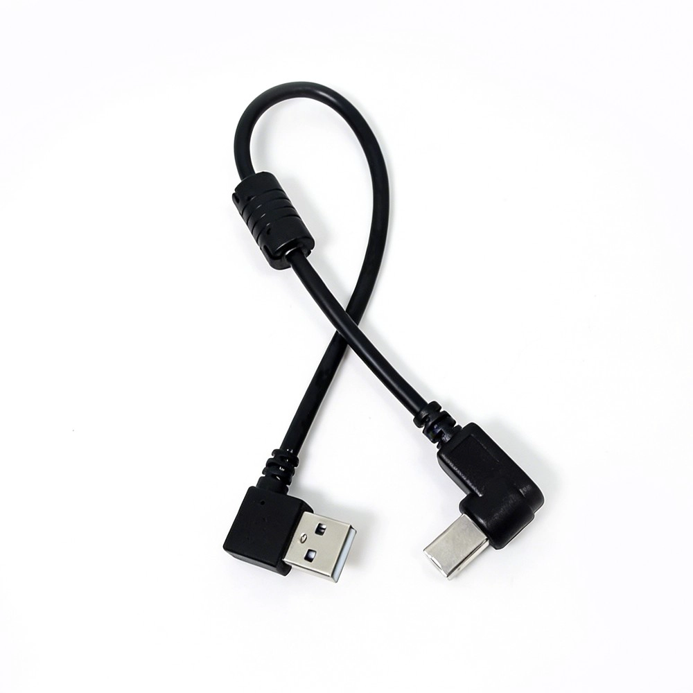 フェライト コア付き直角 USB-A オス - ミニ USB 5 ピン オス ケーブル – EMI フィルター付きショート ミニ USB ケーブル メーカー