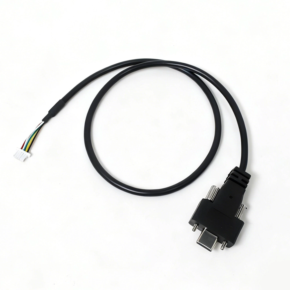 USB Type-C オス - SHR-05V-S-B コネクタ ケーブル (デュアル ネジ ロック付き) |カスタム産業用 USB ケーブル メーカー