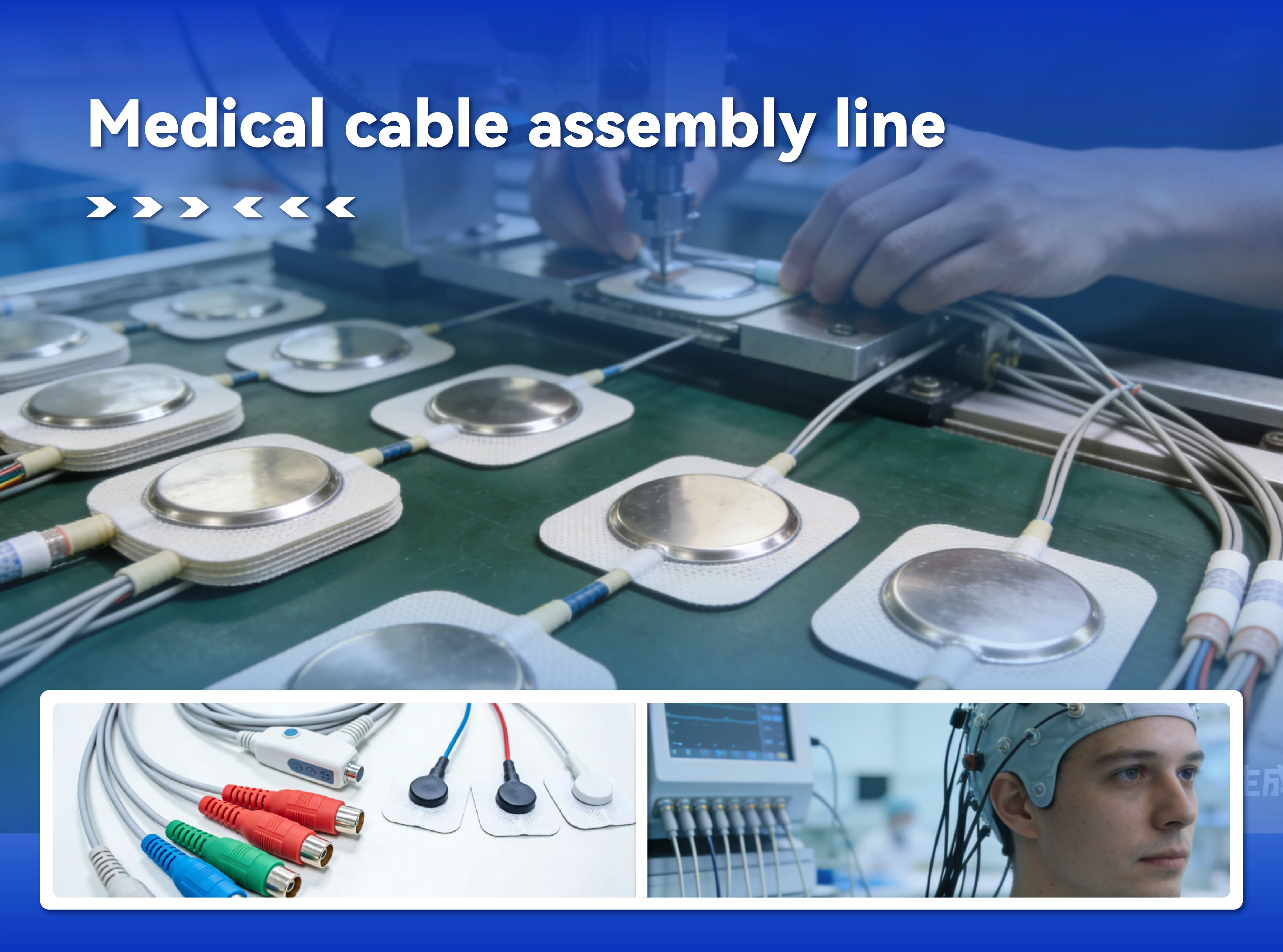 Linea di assemblaggio cavi medicali