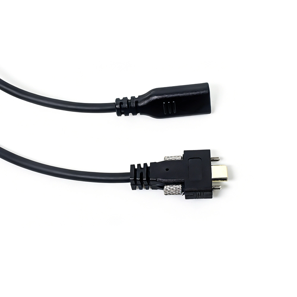 中国 USB 2.0 Type-C メス - Type-C オス スクリュー ロック ケーブル |金メッキコネクタ |パネルマウントセキュアUSB-C拡張 メーカー