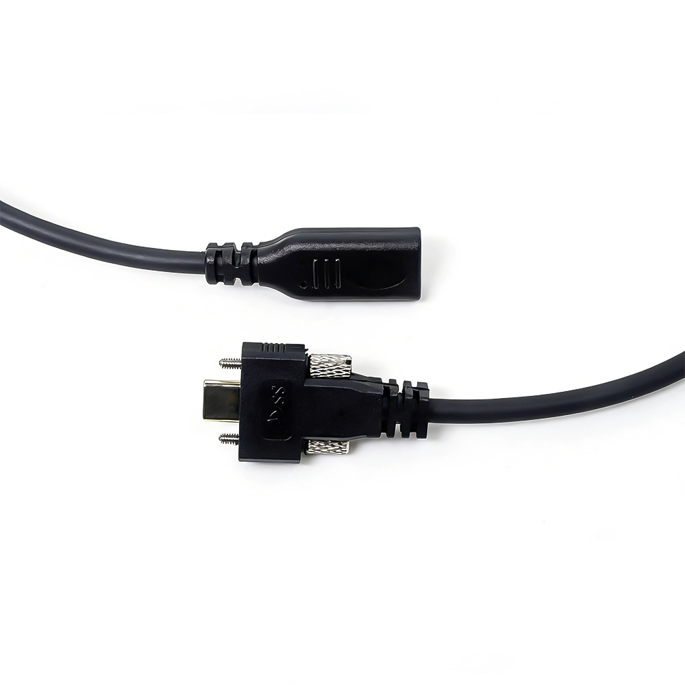 中国 USB 2.0 Type-C メス - Type-C オス スクリュー ロック ケーブル |金メッキコネクタ |パネルマウントセキュアUSB-C拡張 メーカー