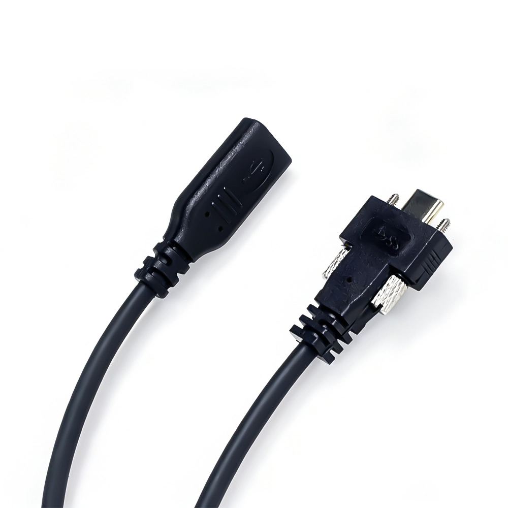 中国 USB 2.0 Type-C メス - Type-C オス スクリュー ロック ケーブル |金メッキコネクタ |パネルマウントセキュアUSB-C拡張 メーカー