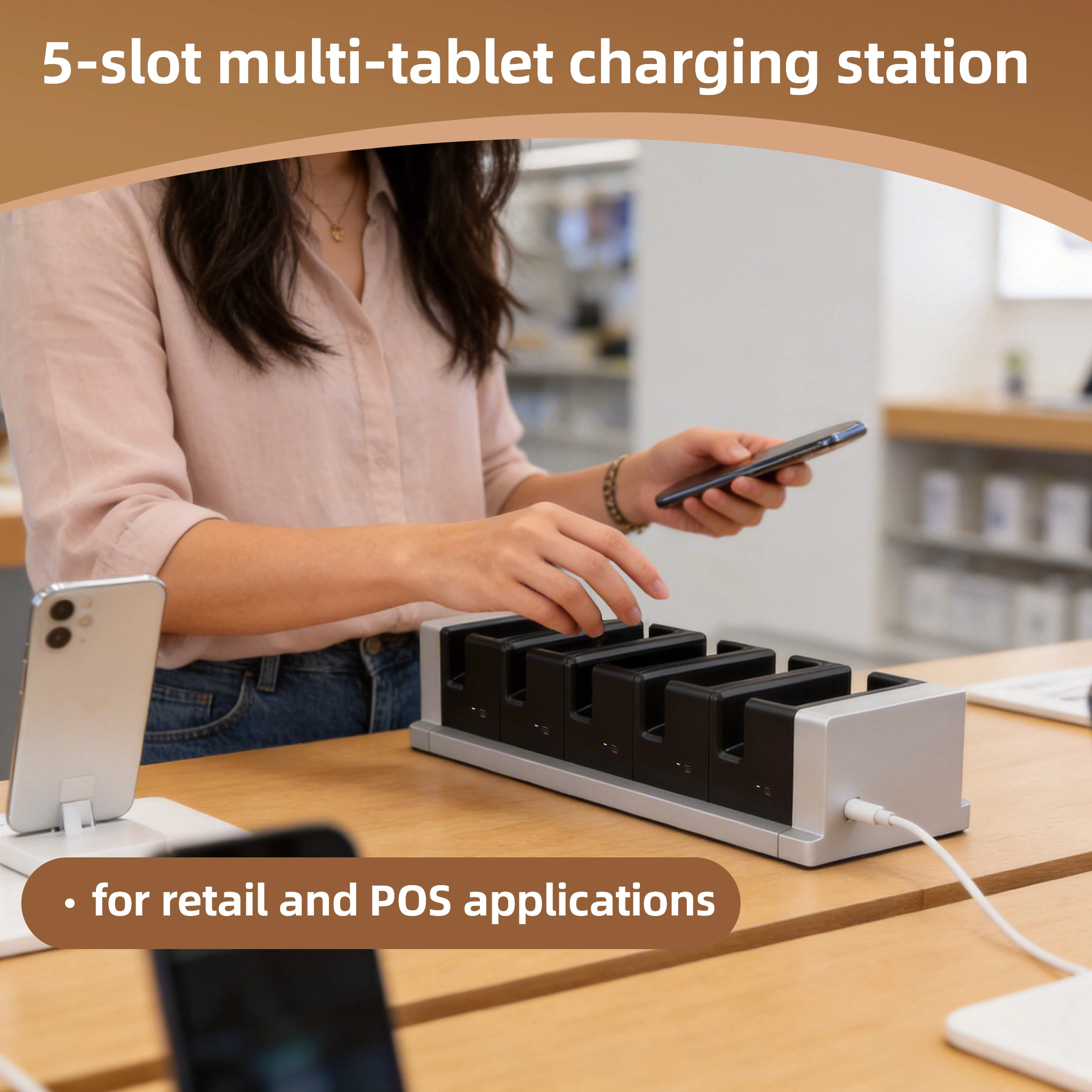 China 5-Bay Multi Tablet Charging Station for Retail, POS and Shared Device Charging manufacturer