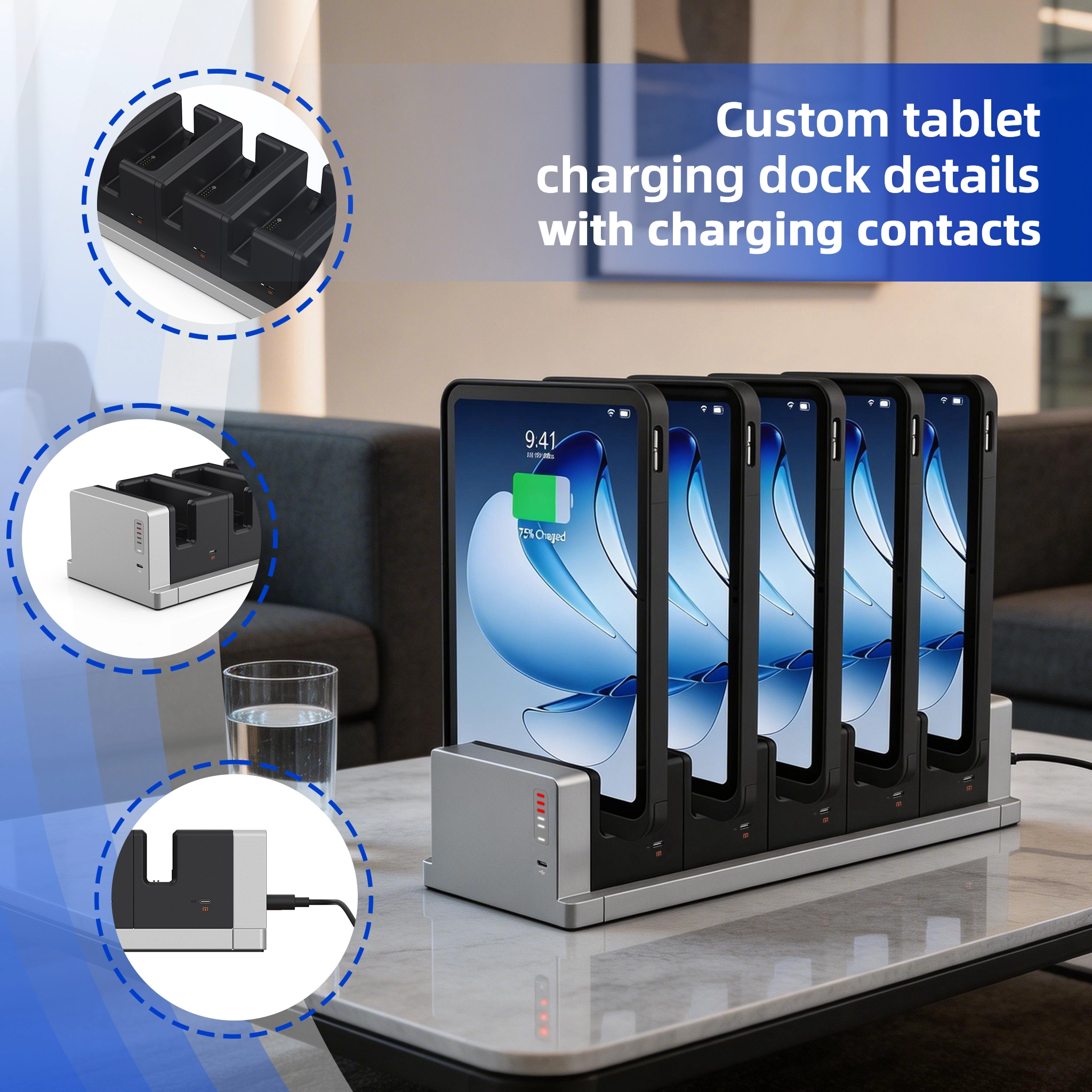 China 5-Bay Multi Tablet Charging Station for Retail, POS and Shared Device Charging manufacturer