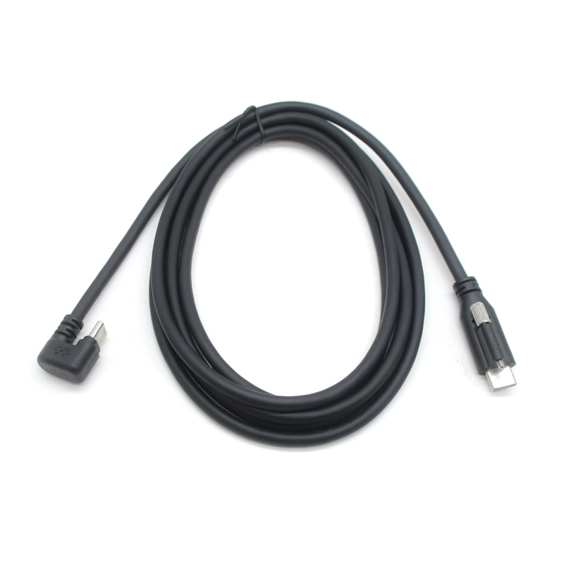 USB Type-C ネジロック オス - 180° U 字型 Type-C ケーブル 2M USB 2.0 PD 充電ケーブル OEM メーカー