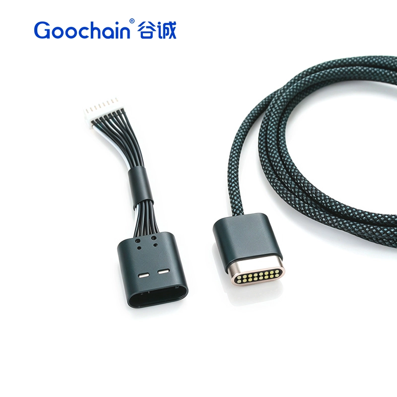 China Cabo de dados e carregamento magnético USB3.1 personalizado de 10 Gbps tipo C a 16 pinos Pogo Pin | Fabricante de cabo OEM Pogo Pin fabricante