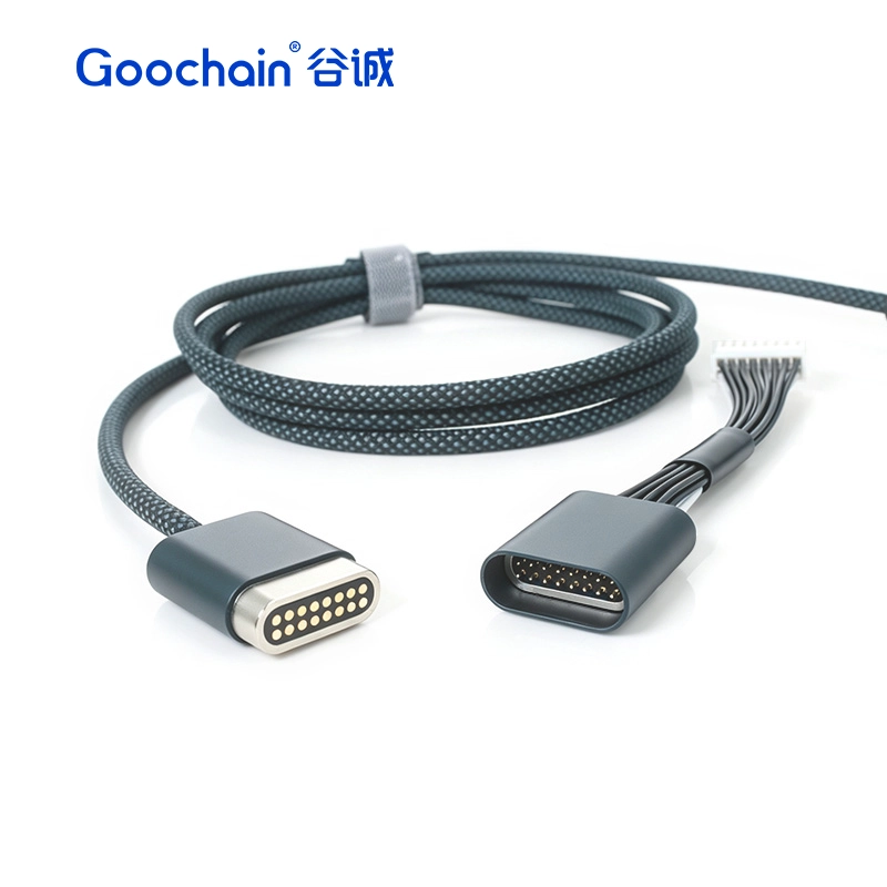 China Cabo de dados e carregamento magnético USB3.1 personalizado de 10 Gbps tipo C a 16 pinos Pogo Pin | Fabricante de cabo OEM Pogo Pin fabricante