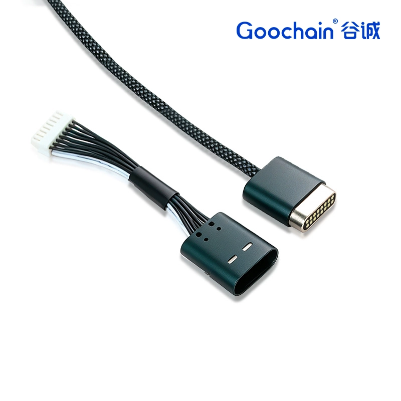 China Cabo de dados e carregamento magnético USB3.1 personalizado de 10 Gbps tipo C a 16 pinos Pogo Pin | Fabricante de cabo OEM Pogo Pin fabricante