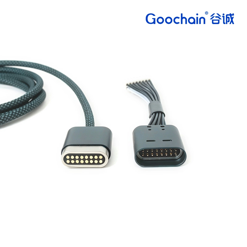 China Cabo de dados e carregamento magnético USB3.1 personalizado de 10 Gbps tipo C a 16 pinos Pogo Pin | Fabricante de cabo OEM Pogo Pin fabricante