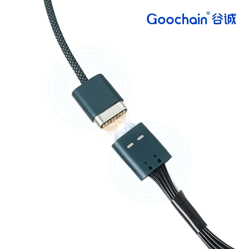 China Cabo de dados e carregamento magnético USB3.1 personalizado de 10 Gbps tipo C a 16 pinos Pogo Pin | Fabricante de cabo OEM Pogo Pin fabricante