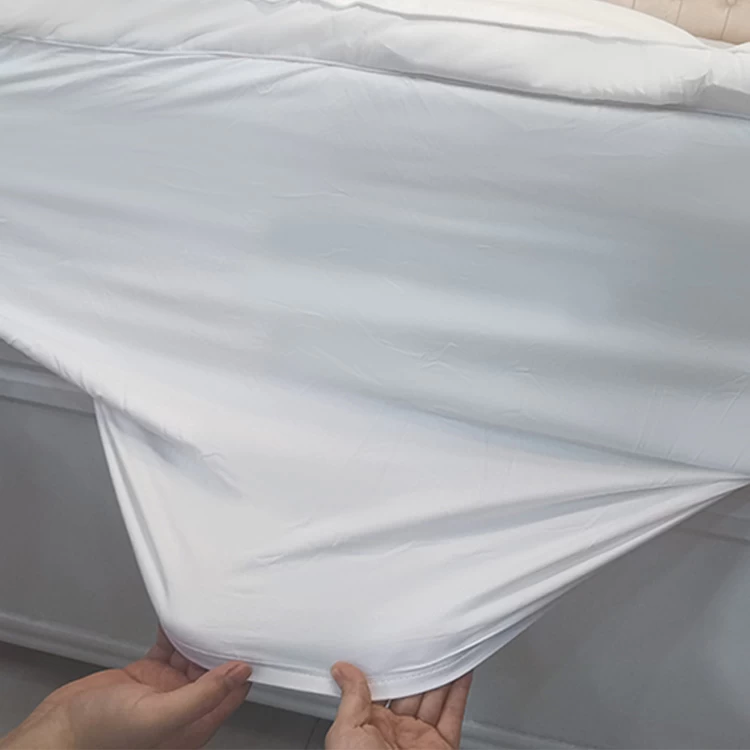 الصين صديق للجلد أبيض اللون مقاوم للماء غطاء حامي السرير الصانع الصانع