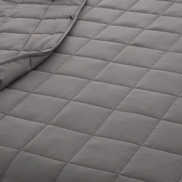 China Wholesale Luxury Solid Soft Cozy Bed Blanket Dark Grey Cooling Weighted Blanket Manufacturer manufacturer
