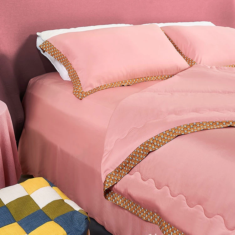 中國 定制尺寸豪華柔軟透氣天絲毛毯降溫絎縫夏季被子製造商 製造商