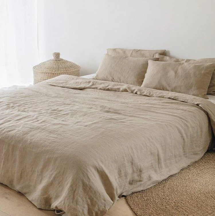 China Antibacterial Hypoallergenic Cooling Stone Washed Linen Bed Sheet Set Manufacturer manufacturer