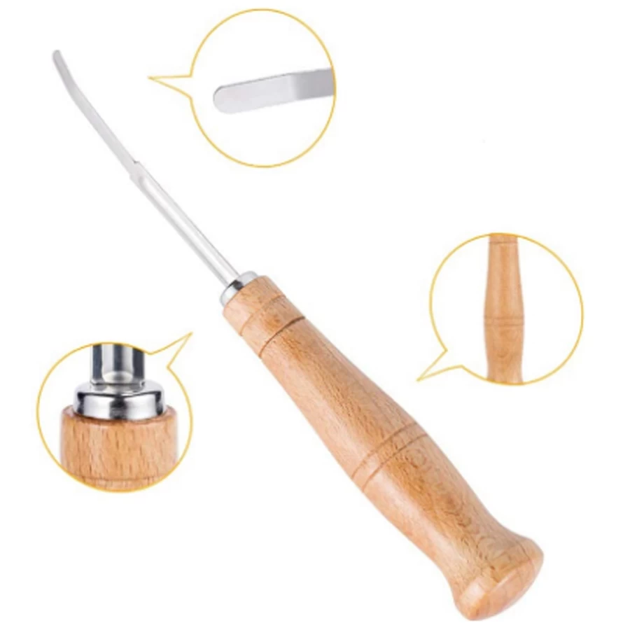 Lame Bread Tool Blade Slashing Tool Cutter Knife Stainless Steel Home Bakers Scoring Wooden Handle Bread Lame