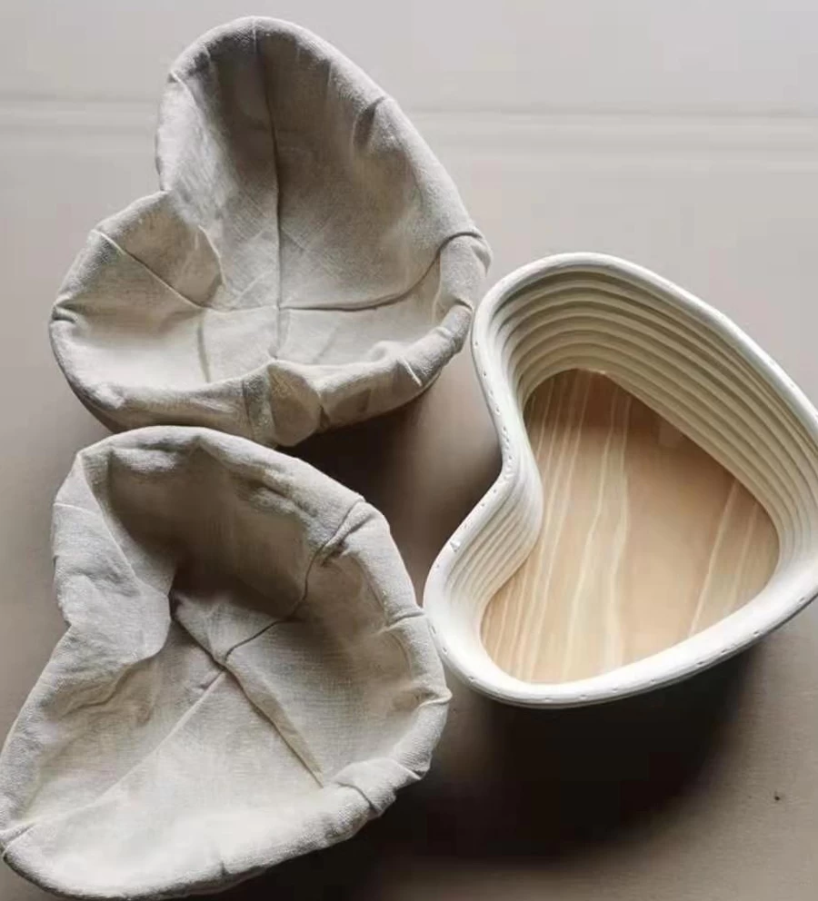 Heart Shape Bread Proofing Basket Natural Wicker Flour Bread Baneton Baking Basket With Liner