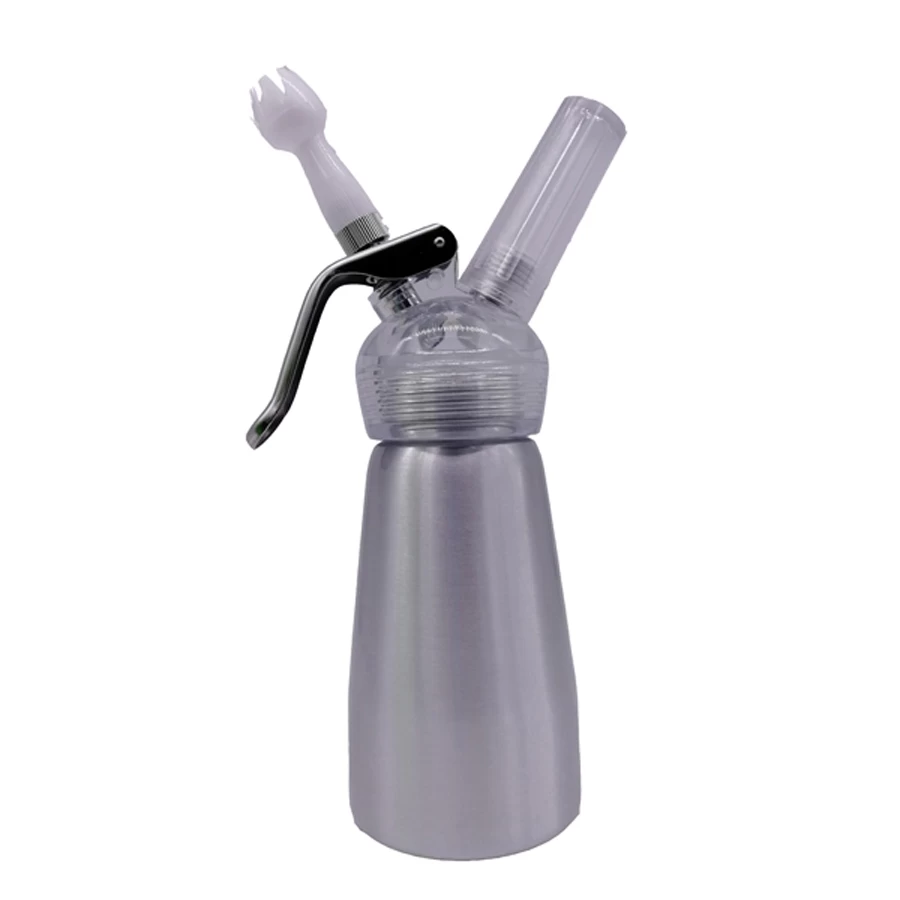 Distributeur de crème glacée fouettée en aluminium à la main N20 0,25 litre fouet à crème d'oxyde nitreux Chine fournisseur