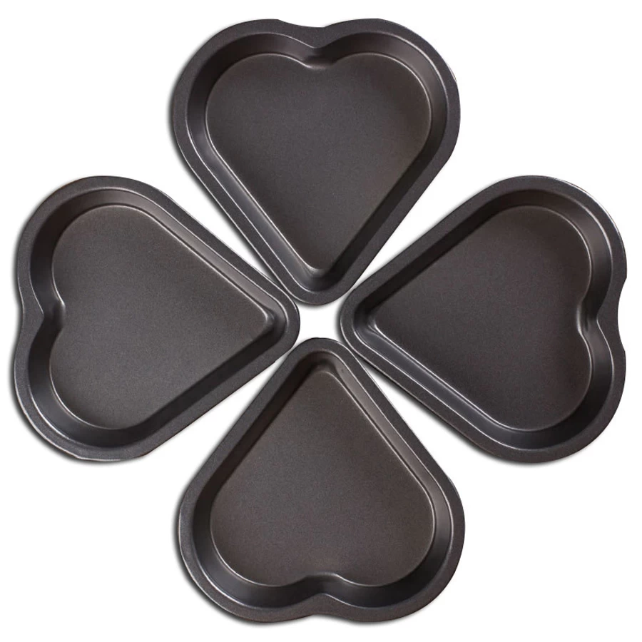 Mini moules cannelés en forme de coeur d'amande à fond fixe avec couvercles pour gâteaux