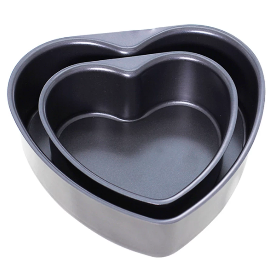 Mini moules cannelés en forme de coeur d'amande à fond fixe avec couvercles pour gâteaux