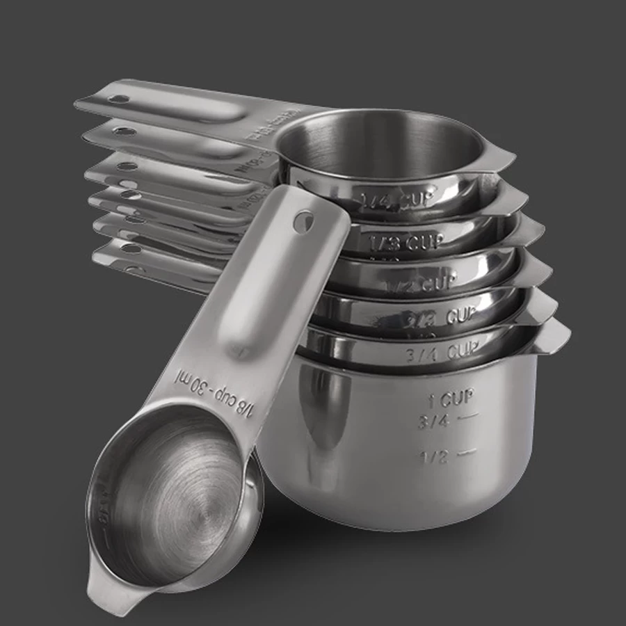 Set di 7 cucchiai da tavola Cucchiaino da cucina per condimento per spezie Strumento da caffè in acciaio inossidabile Cucchiaini dosatori