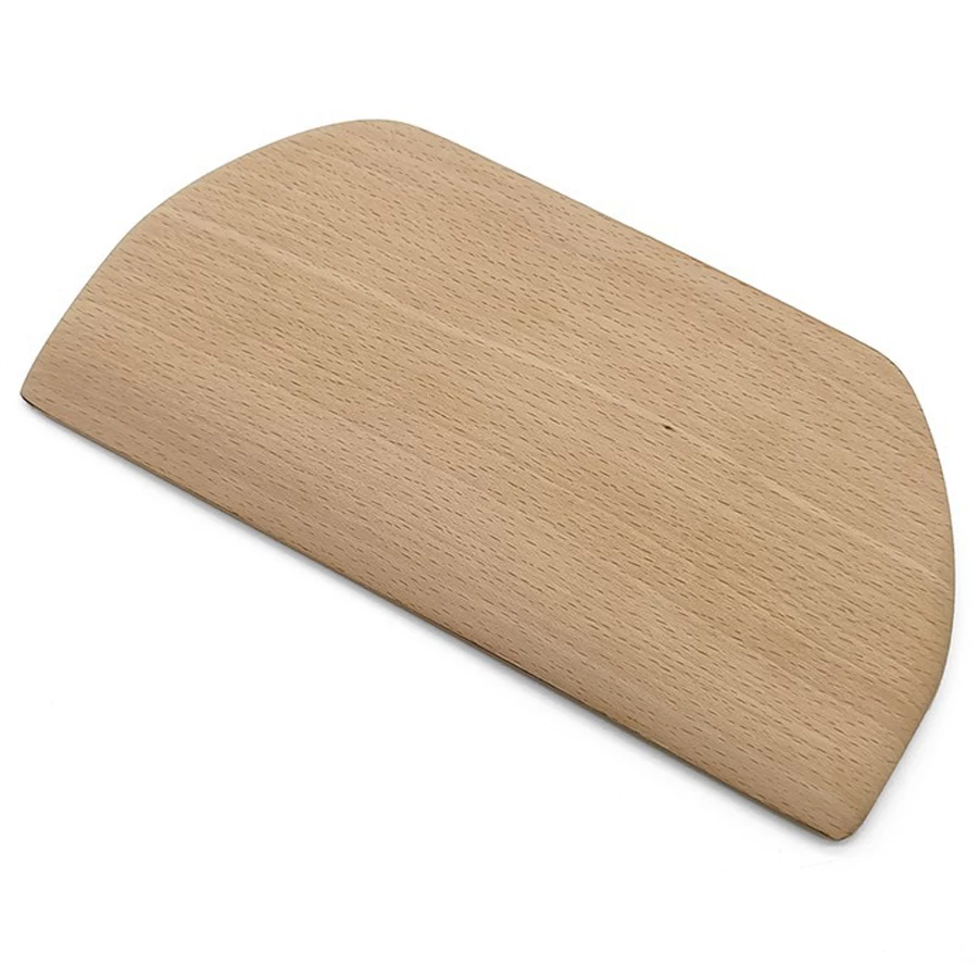 Semicircle Food-grade Wood Dough Scraper Flour Dough Cutter Without Scratch Fingers